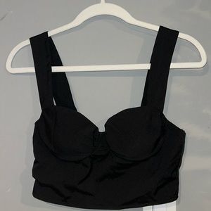 Black bustier crop top